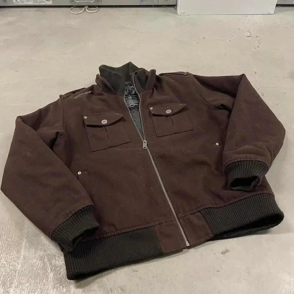 vintage y2k brown eastside bomber jacket